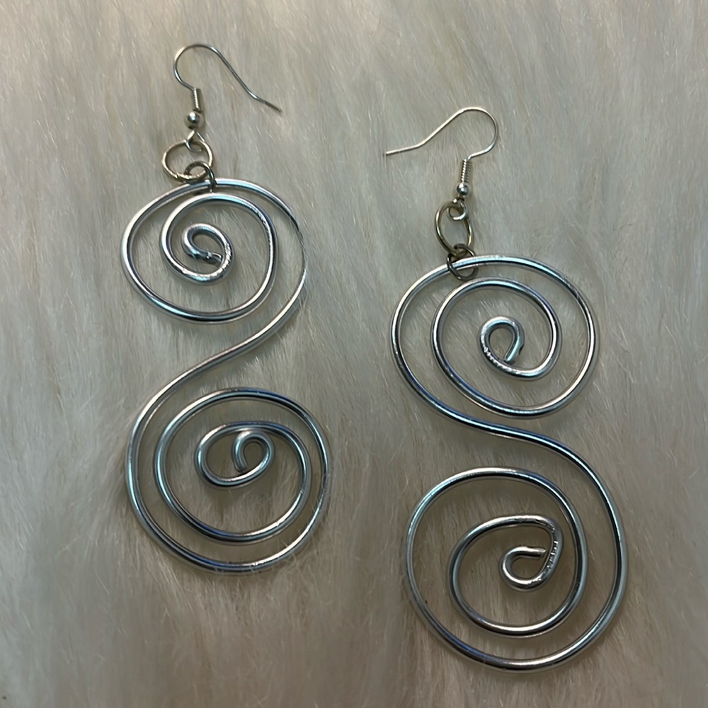 Silver Color Rare Unique One of a Kind Boho Handmade Earrings